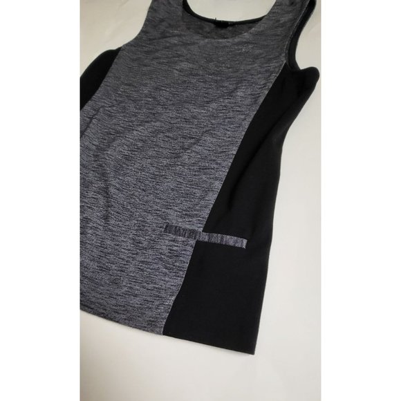 Theory Black Gray Sleeveless Pockets Tank Top Size Small - Picture 1 of 8